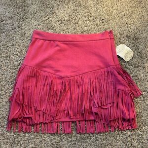 hot pink skirt with tassels!